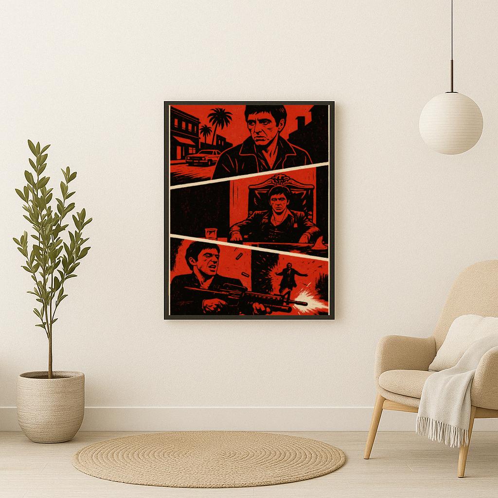 Al Pacino Scarface Tony Montana Collage poster sfeerbeeld 2
