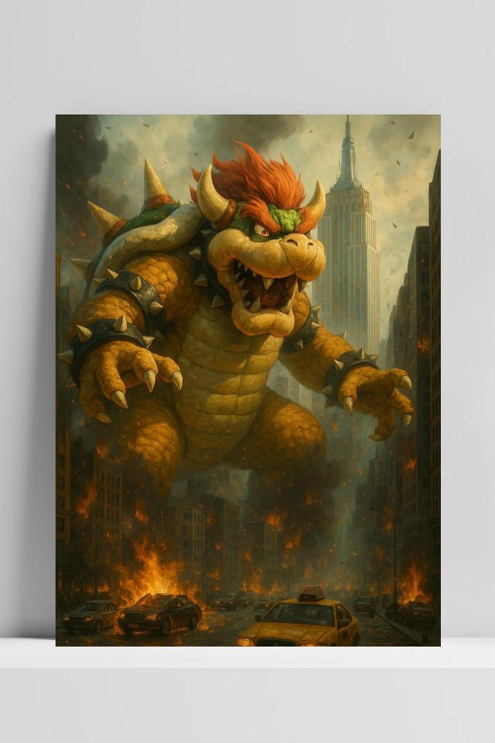 Bowser Super Mario op 3mm aluminium dibond