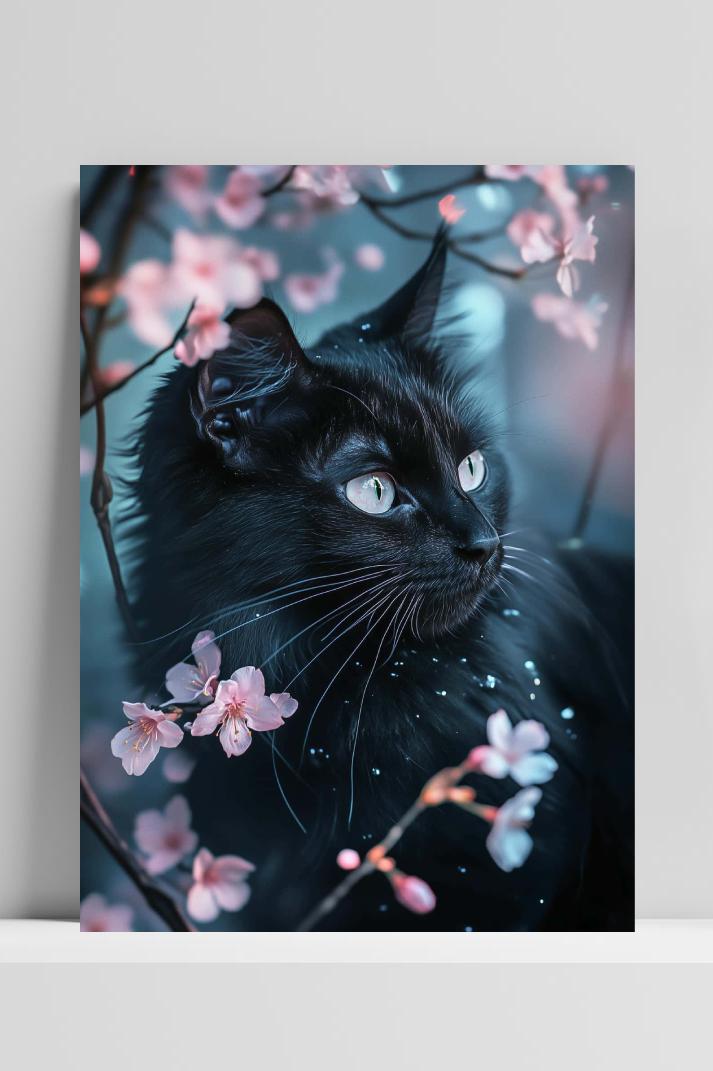 Black Cat op 3mm aluminium dibond