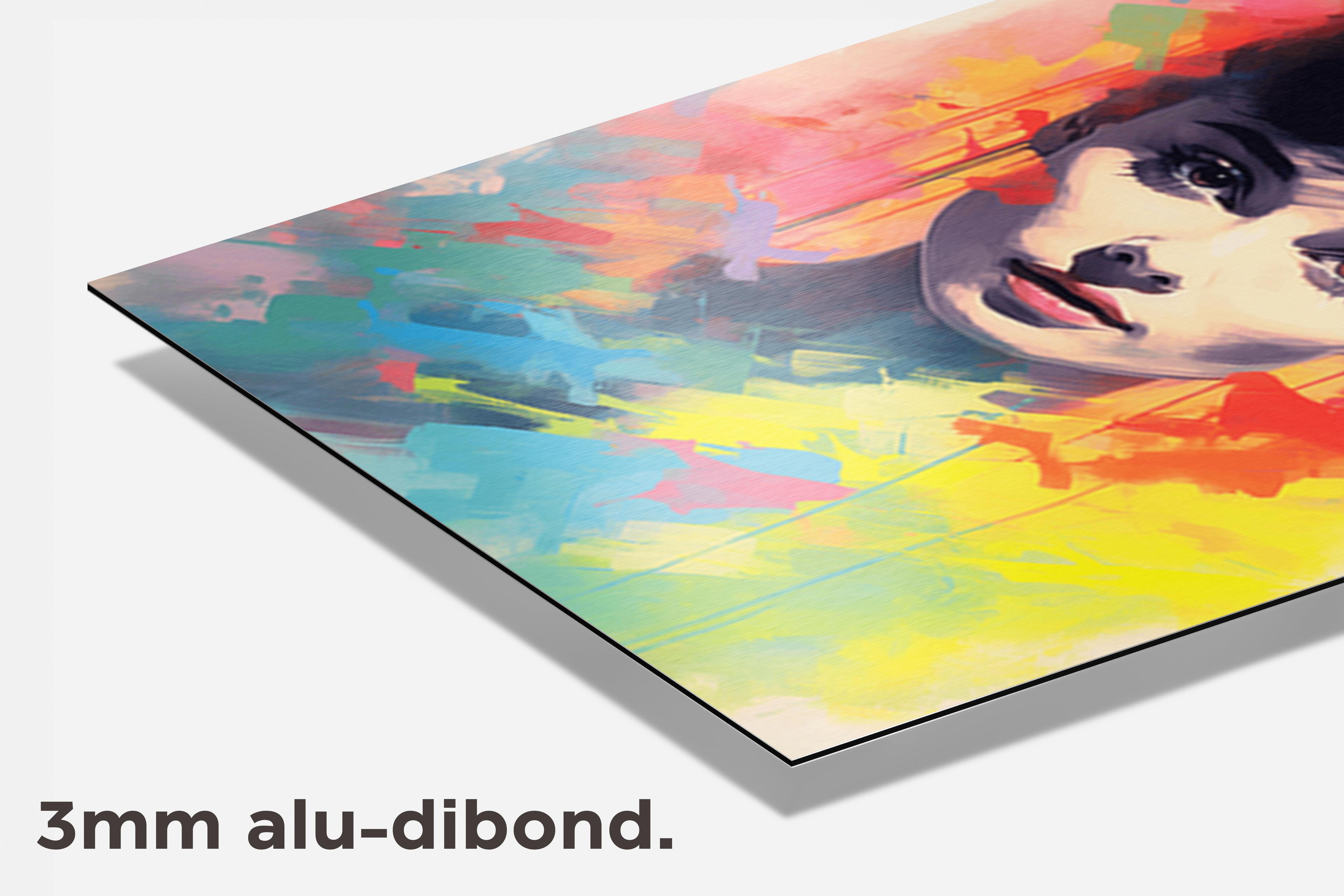 Audrey Hepburn Kleur dibond detail