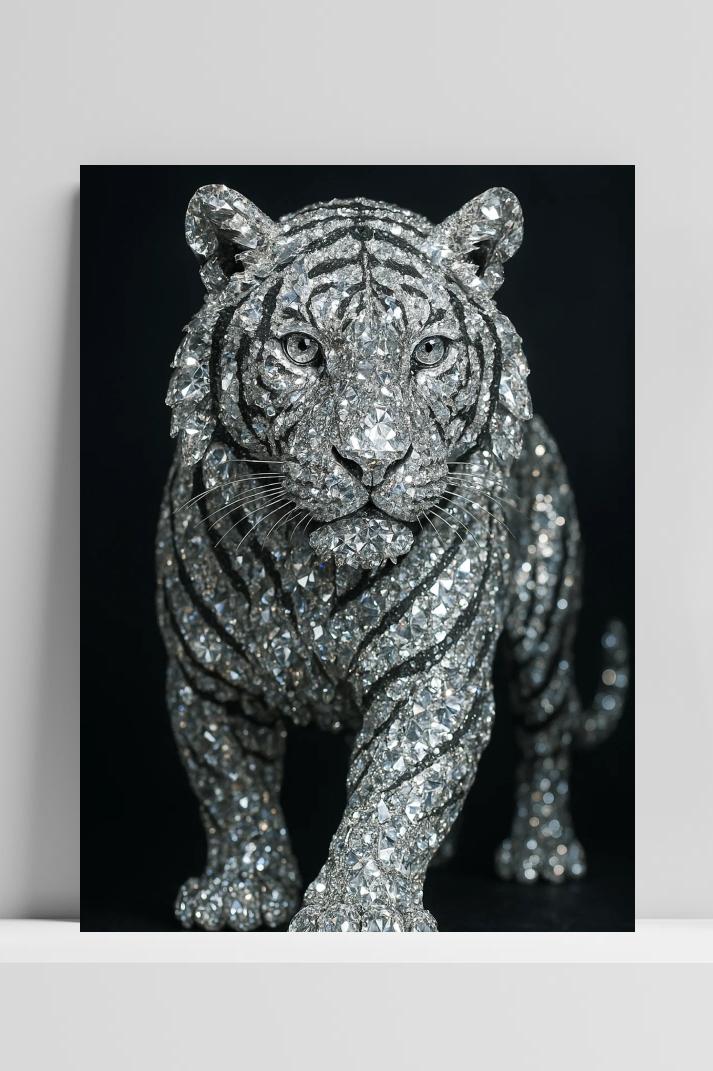 Tiger Diamond op 3mm aluminium dibond