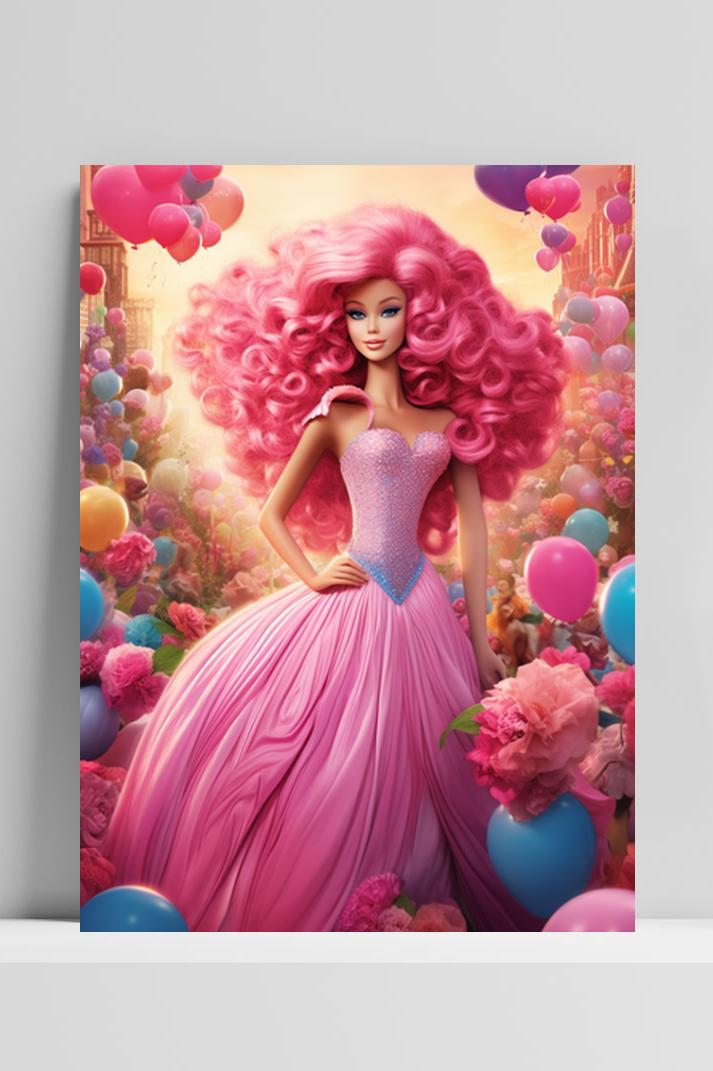 Pop Roze Haar op 3mm aluminium dibond