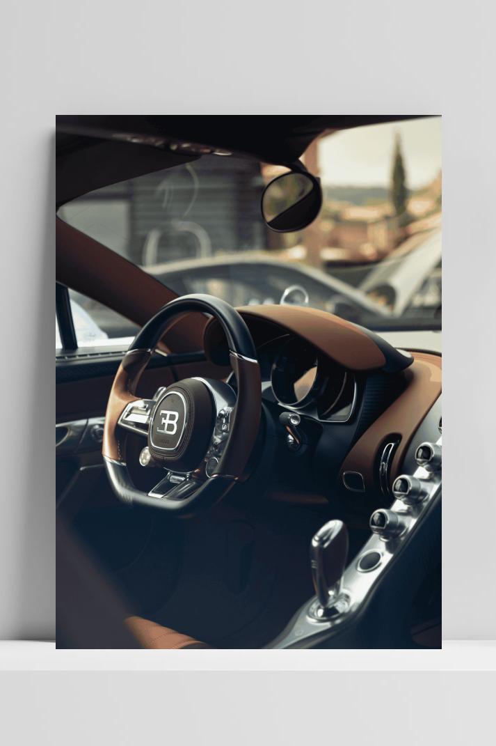 Bugatti Stuur op 3mm aluminium dibond