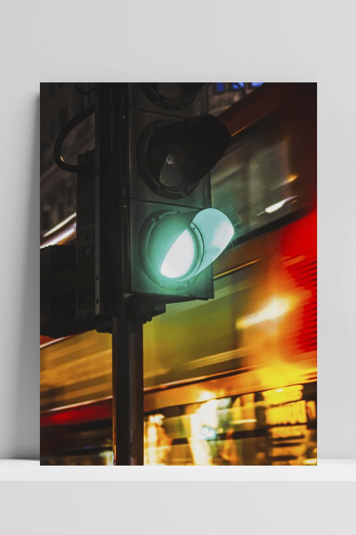 Groen Licht op 3mm aluminium dibond