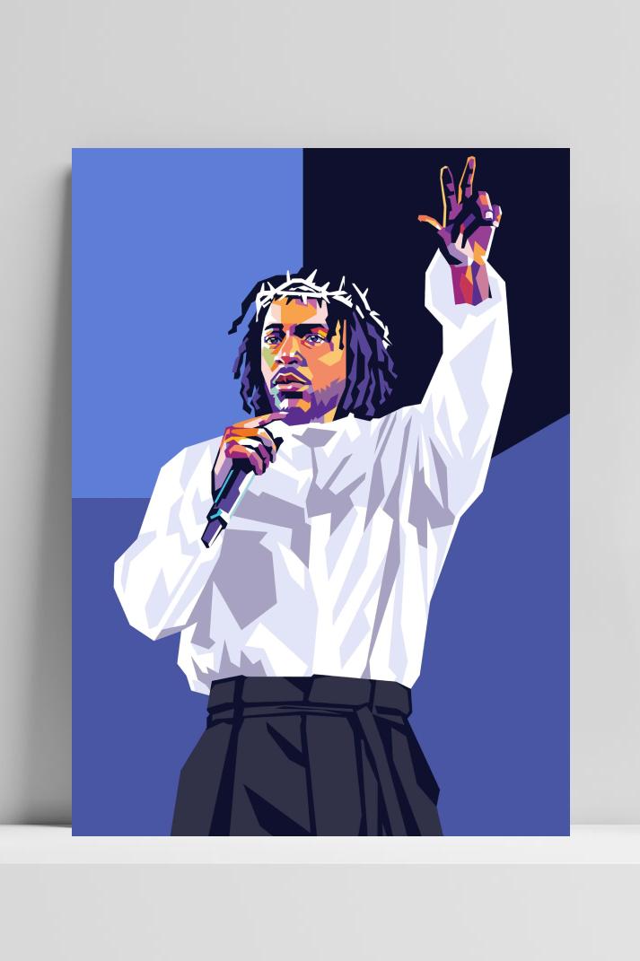 Kendrick Lamar op 3mm aluminium dibond