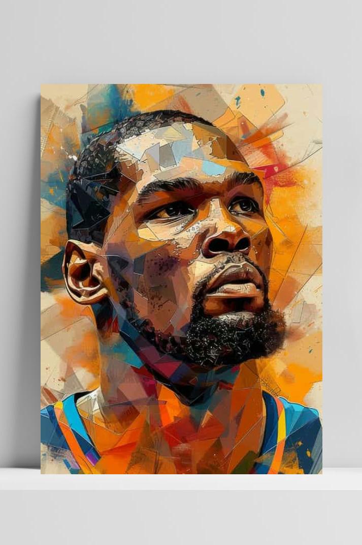 Kevin Durant op 3mm aluminium dibond