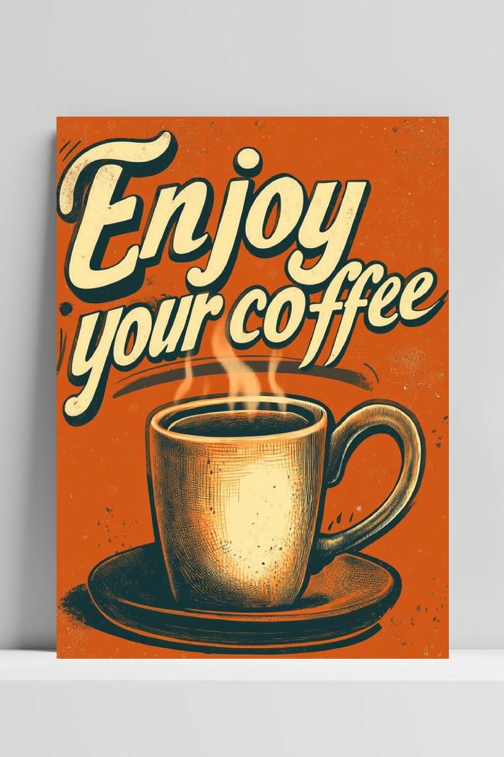 Enjoy your Coffee op 3mm aluminium dibond