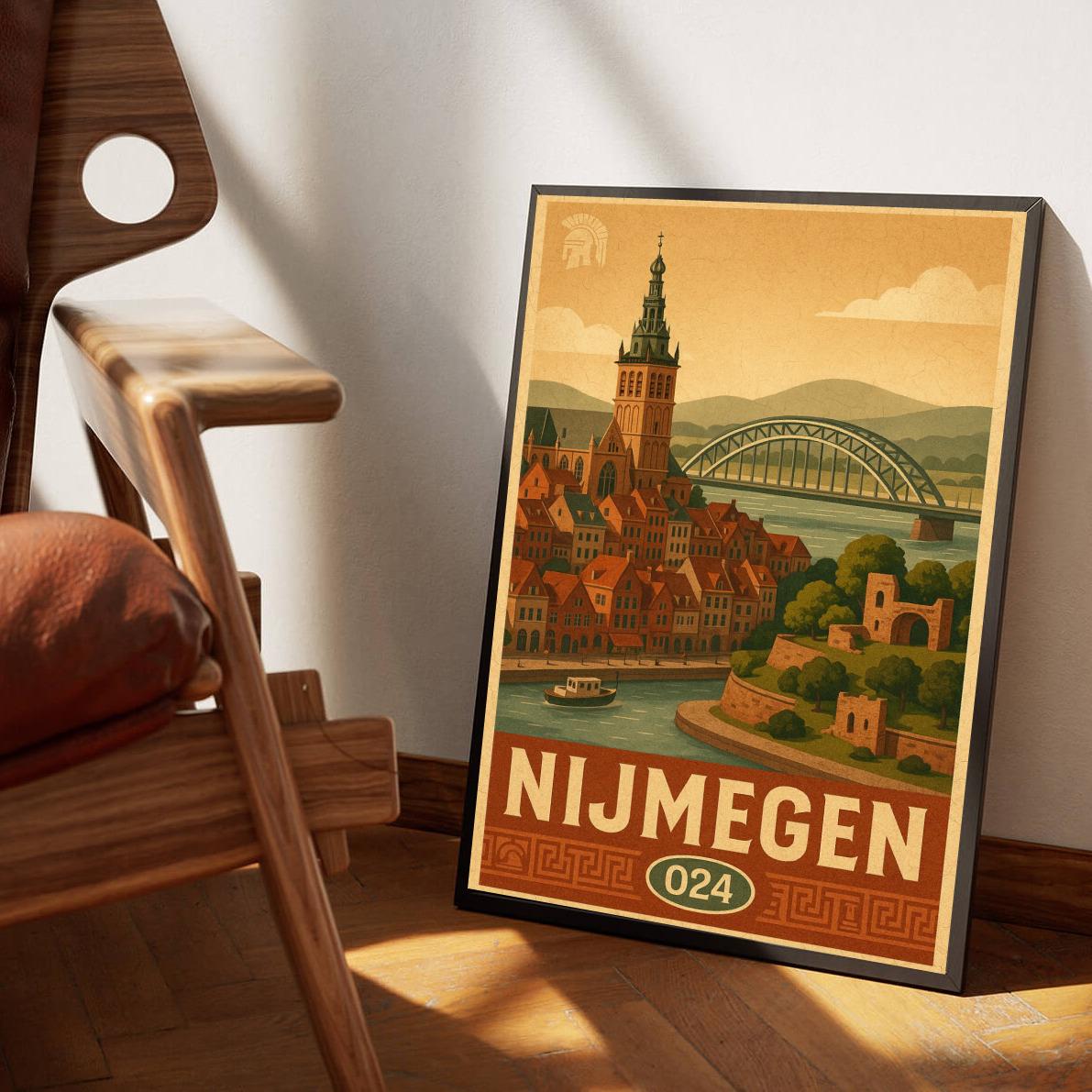Nijmegen Netherlands Vintage Text poster sfeerbeeld 3