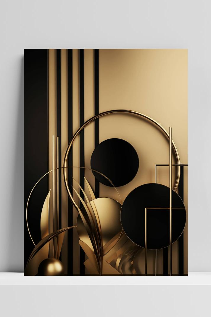 Cirkels Abstract op 3mm aluminium dibond