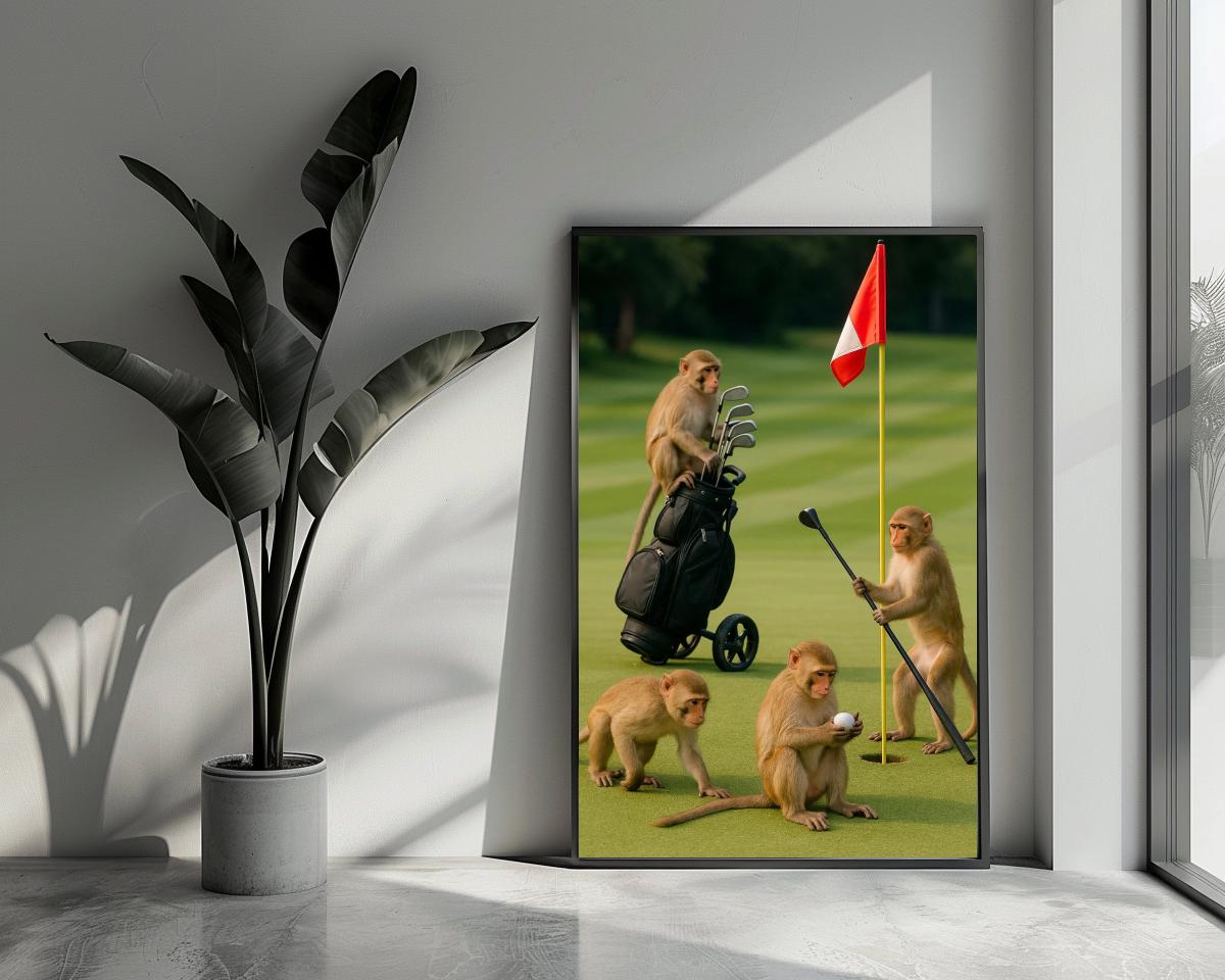 Monkey Golf poster van 25 Artstreet