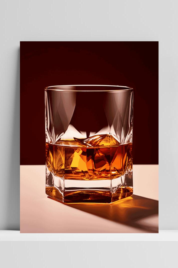 Whiskey Glas Fancy op 3mm aluminium dibond