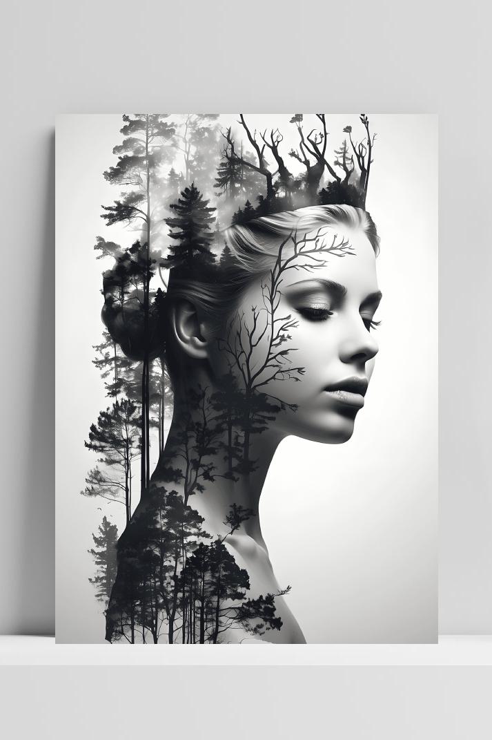 Bosmeisje Zijkant op 3mm aluminium dibond