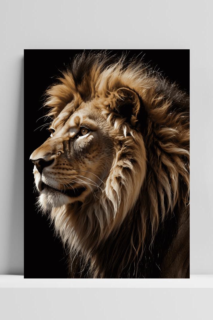 Leeuw Blik op 3mm aluminium dibond