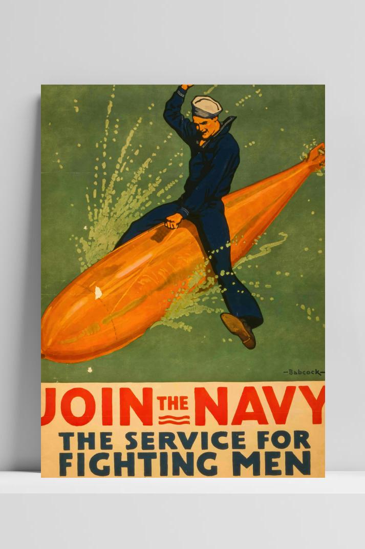 Vintage Navy op 3mm aluminium dibond