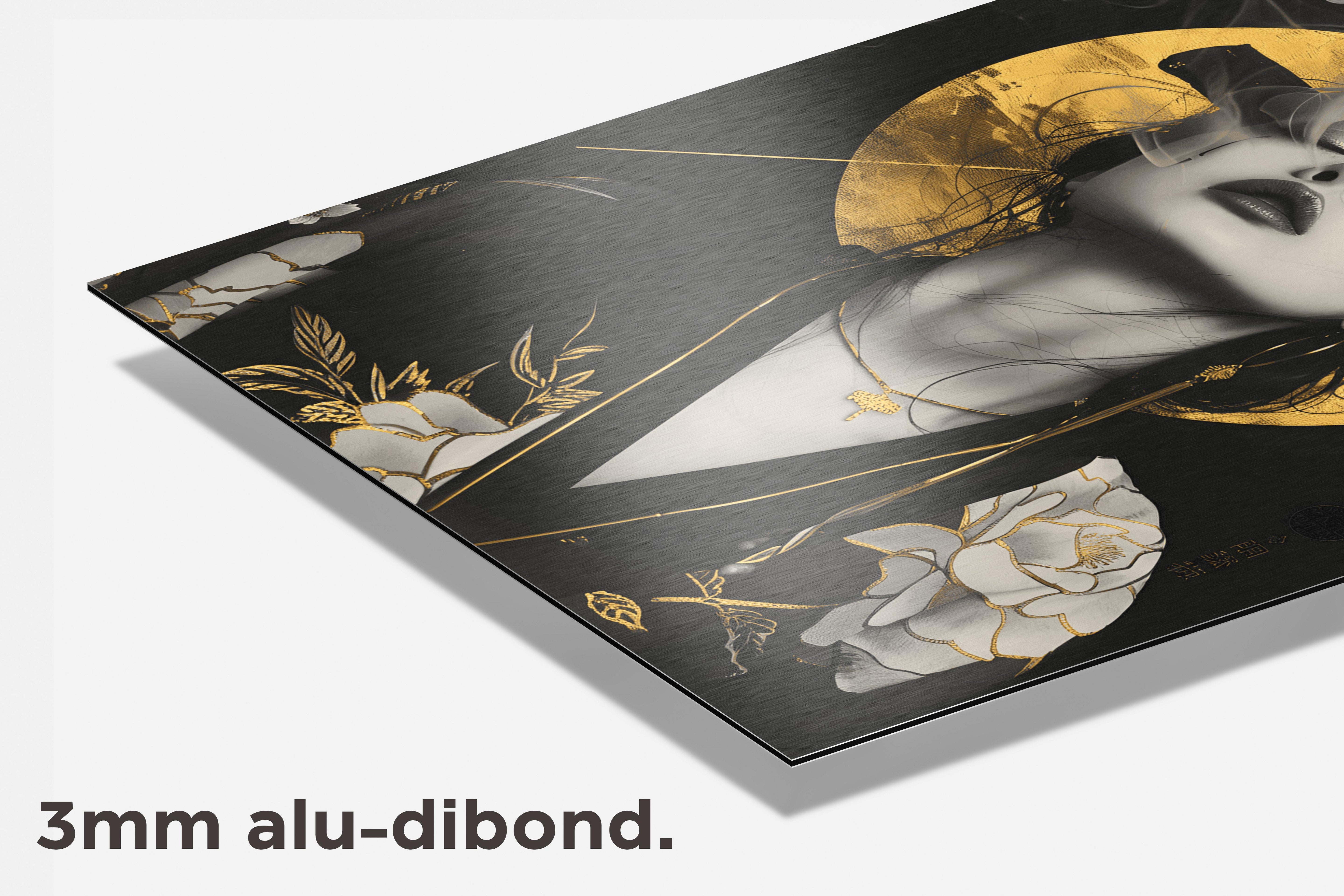 Oosterse Geisha dibond detail
