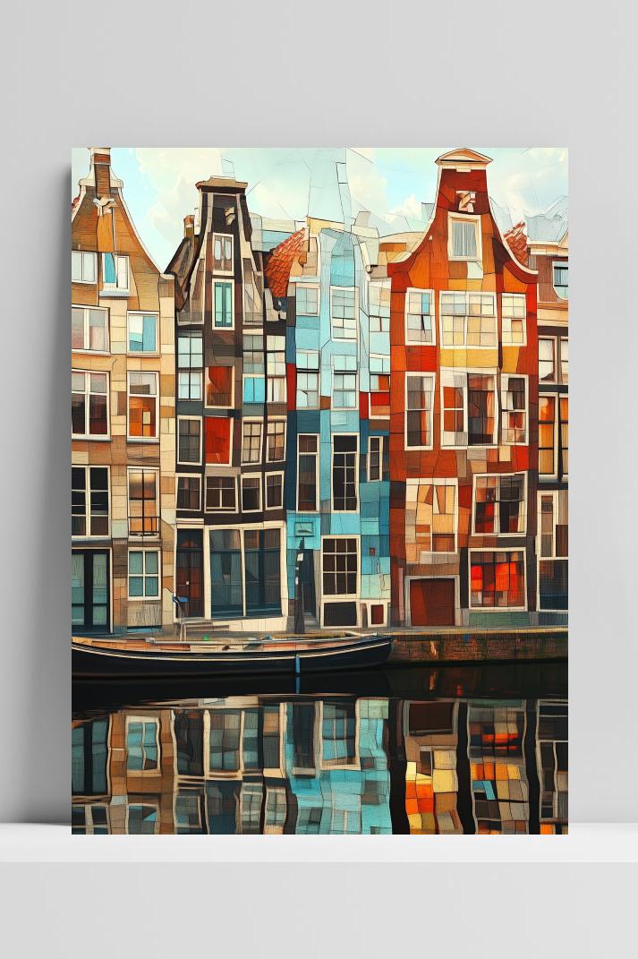 Amsterdam Geometric op 3mm aluminium dibond