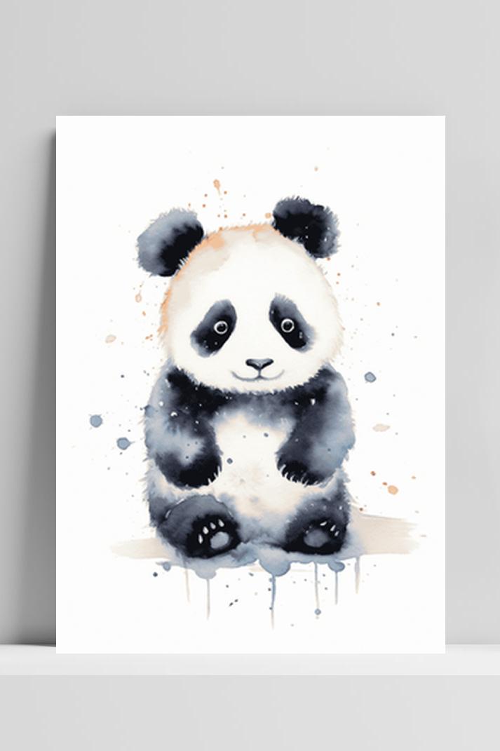 Baby Panda op 3mm aluminium dibond