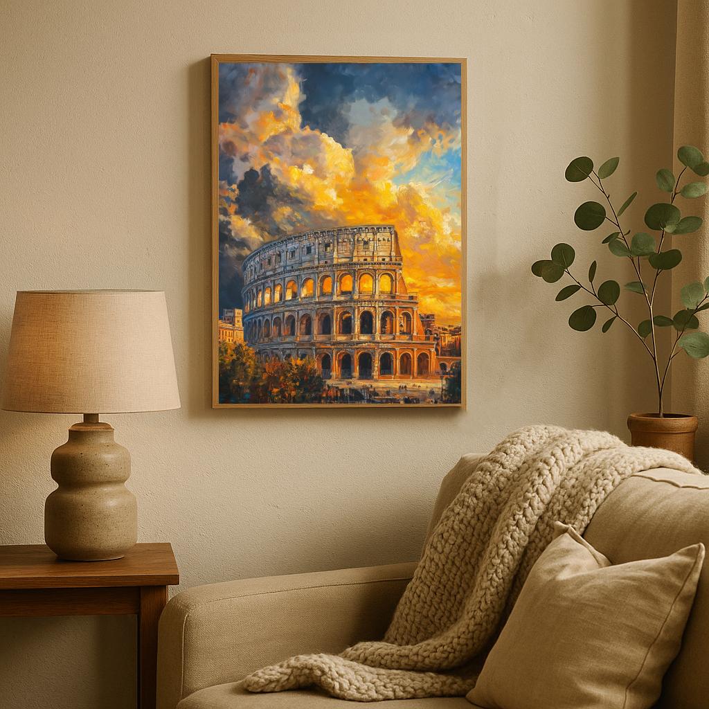 Colosseum Rome Aquarel poster sfeerbeeld 2