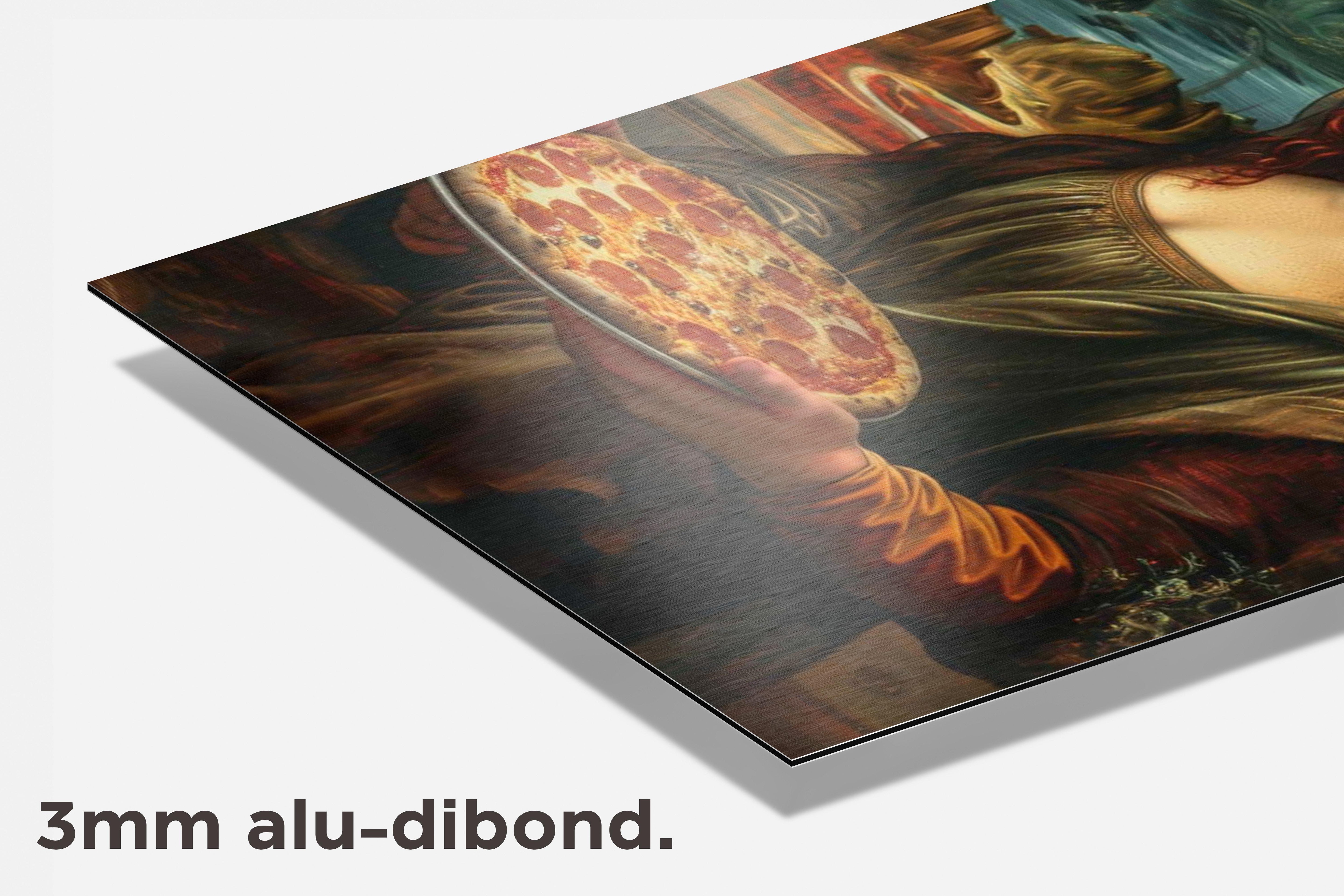Mona Lisa Pizza dibond detail