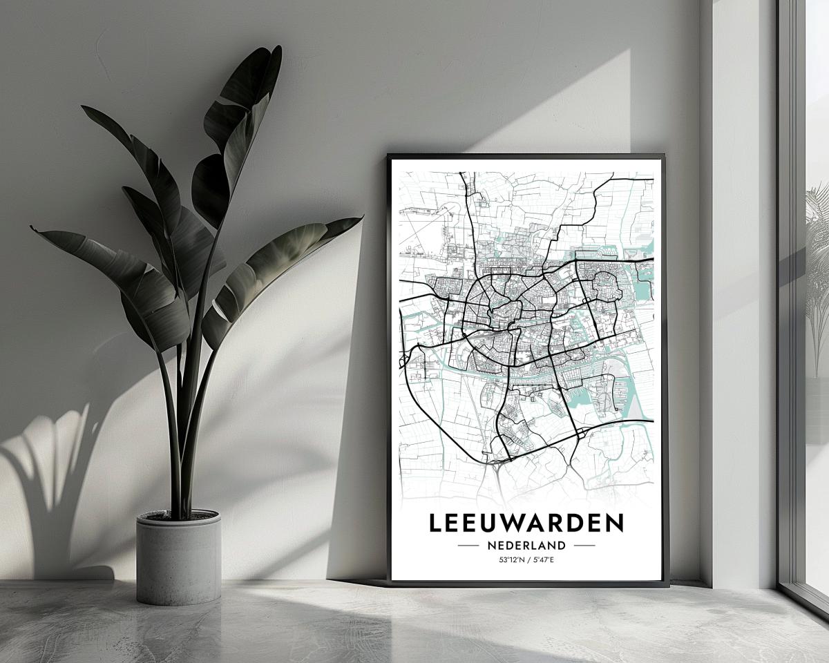 Leeuwarden Blauw poster van 25 Artstreet