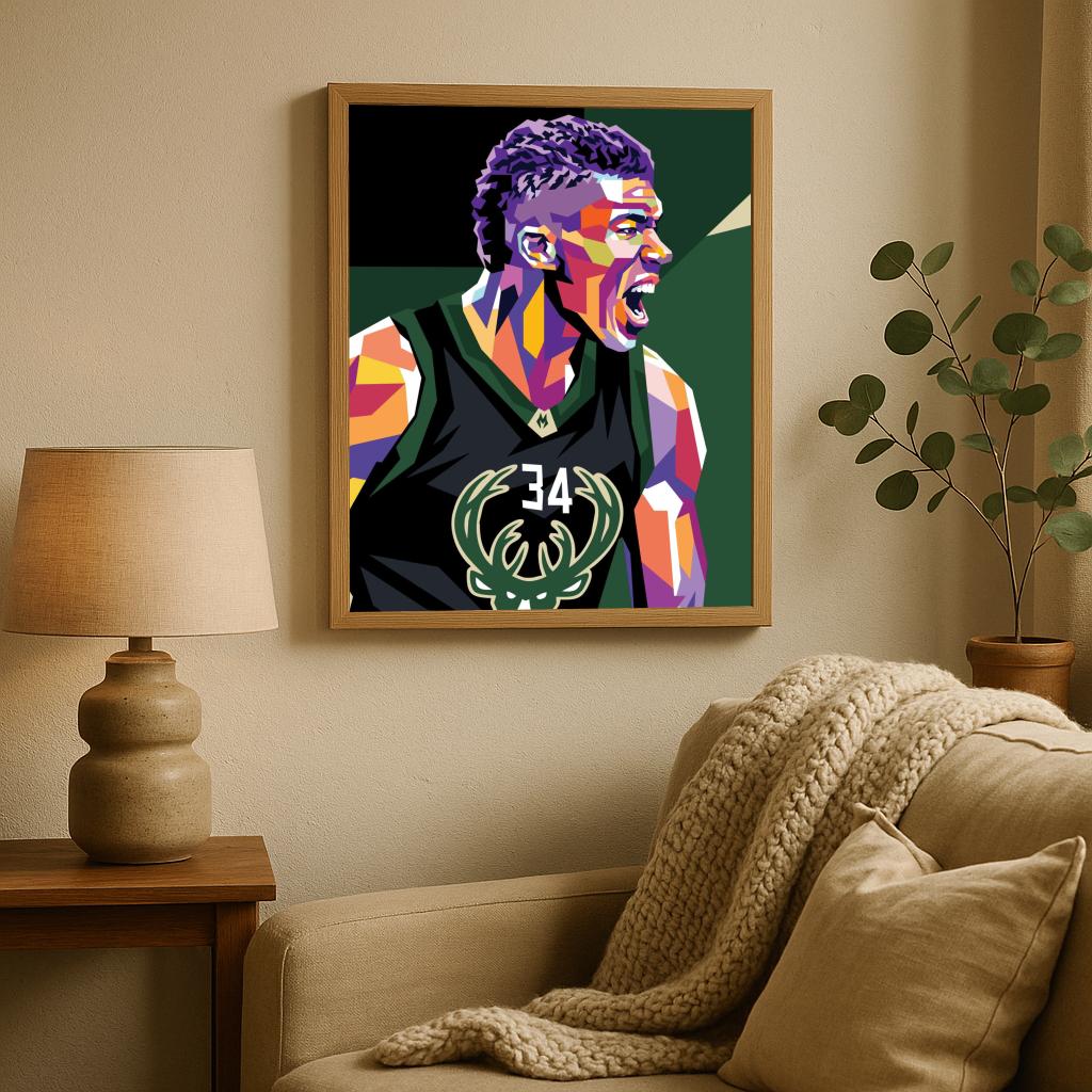 Giannis Antetokounmpo Pop Art poster sfeerbeeld 2