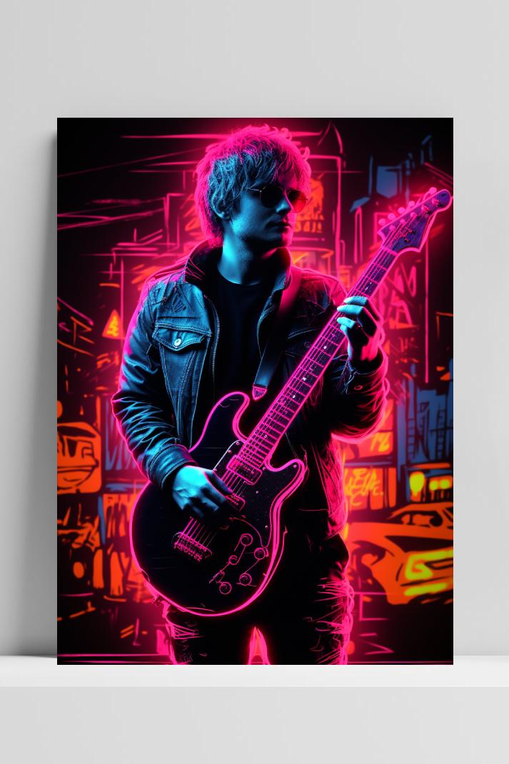 Ed Sheeran Neon op 3mm aluminium dibond