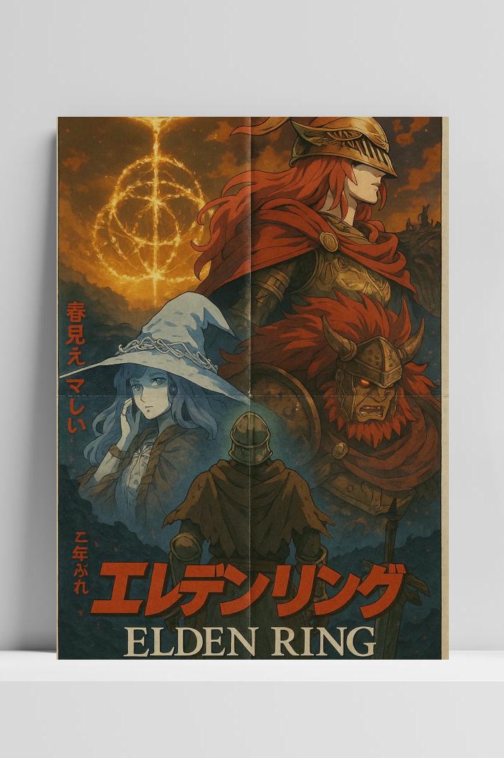 Elden Ring Manga op 3mm aluminium dibond