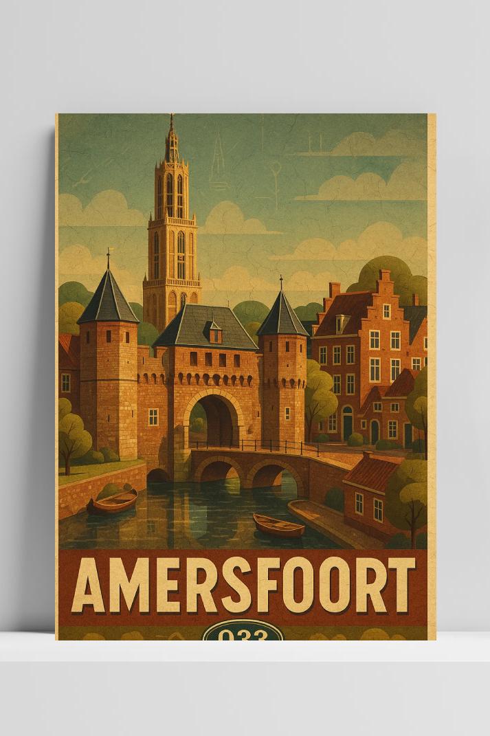 Amersfoort Netherlands Vintage Text op 3mm aluminium dibond