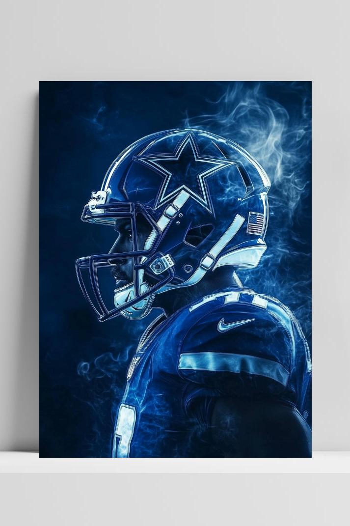 American Football Dallas op 3mm aluminium dibond