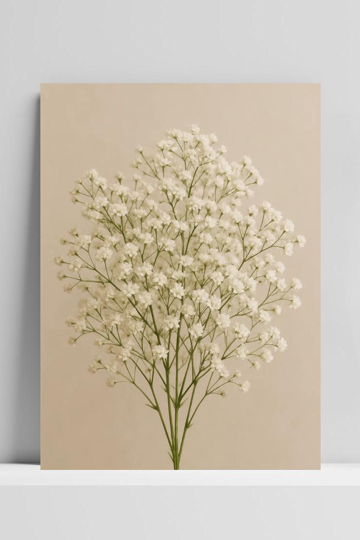 Baby's Breath Flowers op 3mm aluminium dibond
