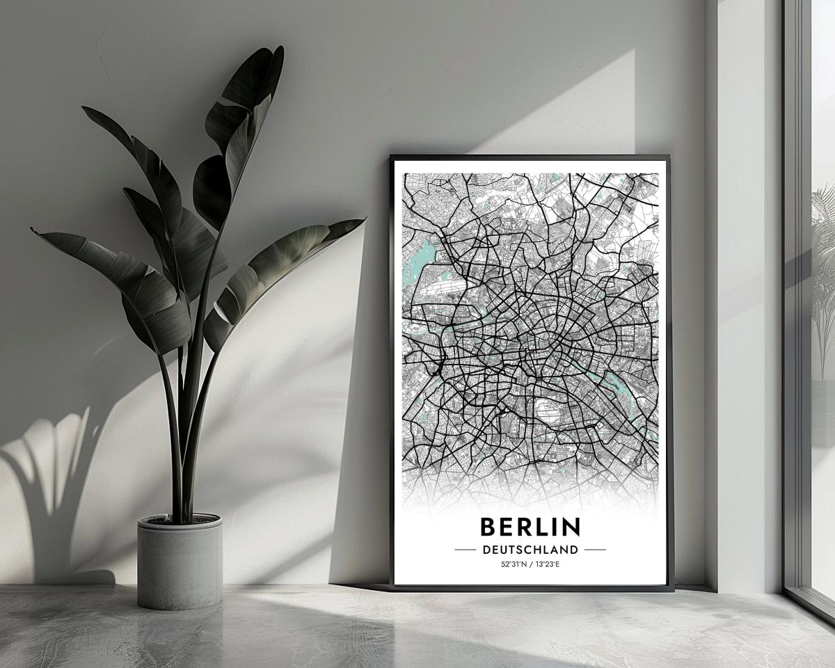 Berlin Deutschland Blue poster van 25 Artstreet