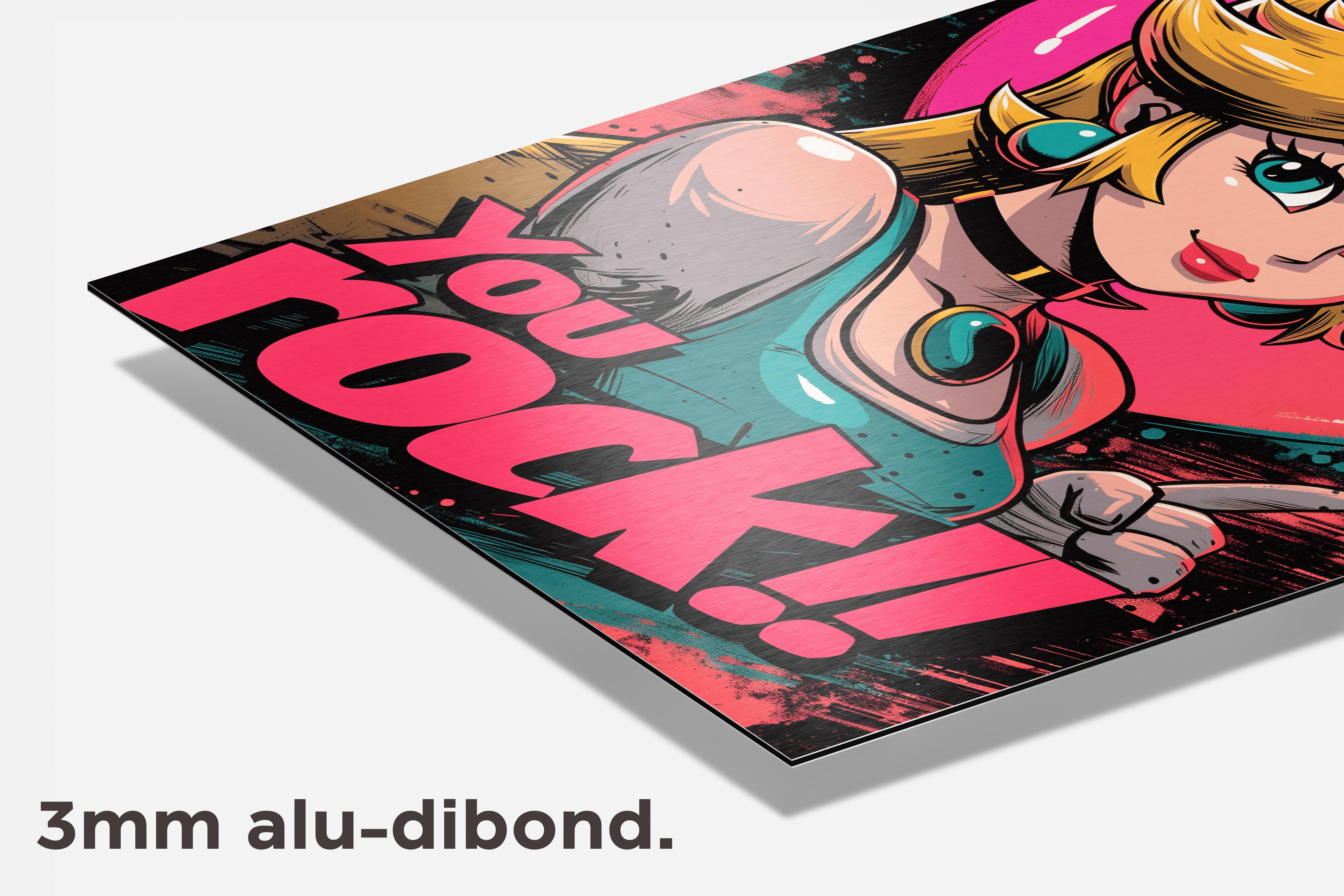Prinses Peach You Rock dibond detail