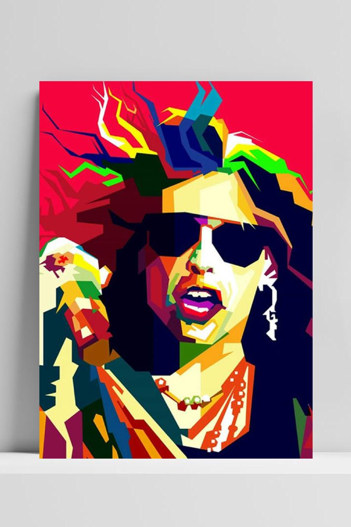 Steve Tyler op 3mm aluminium dibond