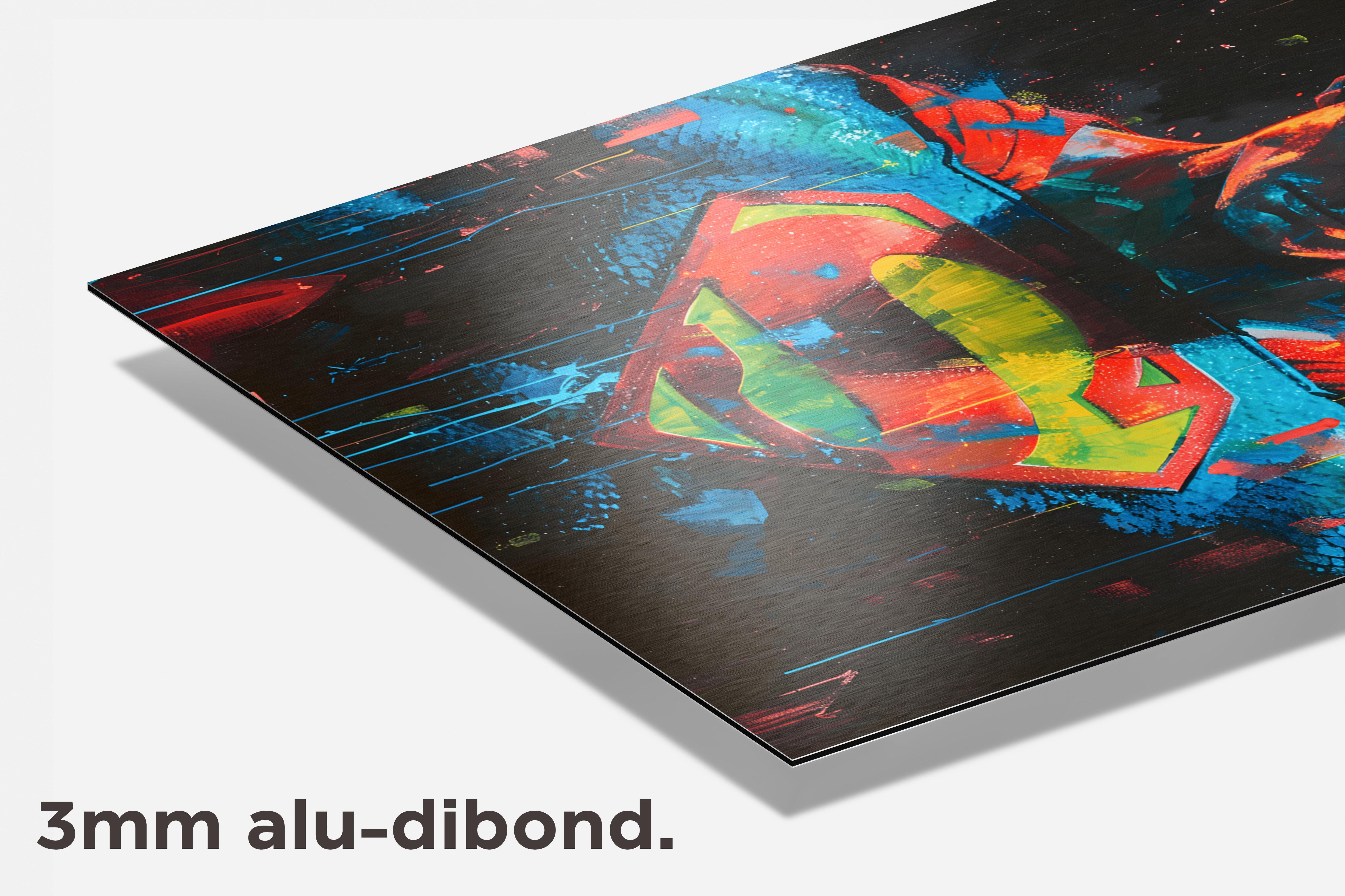 Superman Schilderij dibond detail