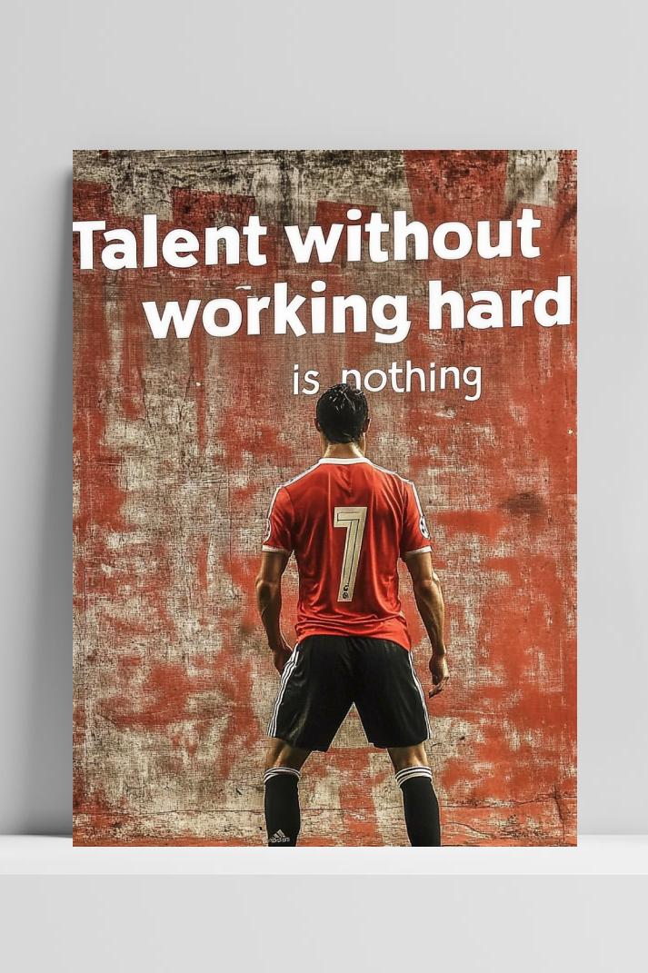 Cristiano Ronaldo Talent op 3mm aluminium dibond