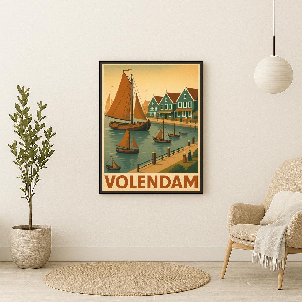 Volendam Text Vintage poster sfeerbeeld 2