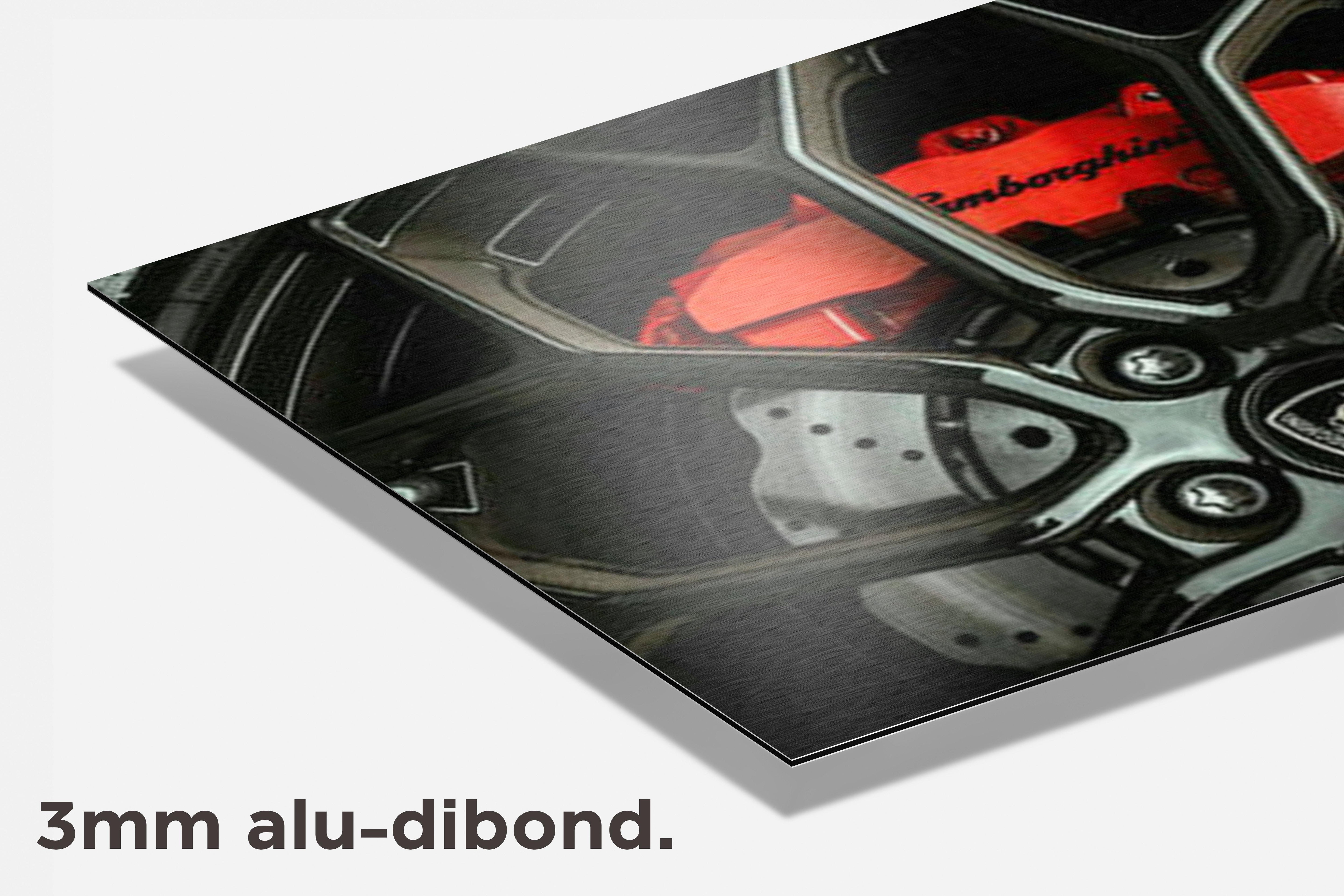 Lambo Rode Remschijf dibond detail
