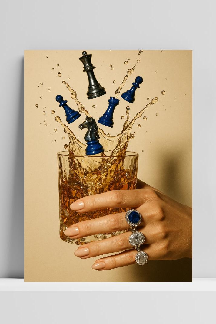 Affiche Whiskey Chess Ring Jewelry de 25 Artstreet