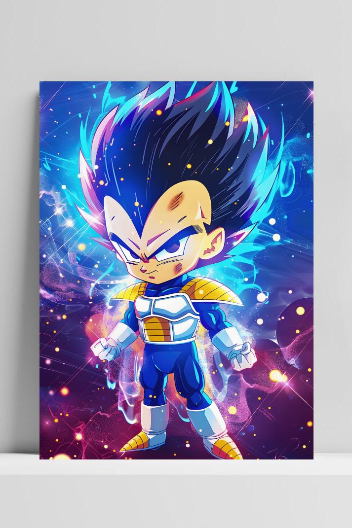 Dragonball Chibi Vegeta op 3mm aluminium dibond