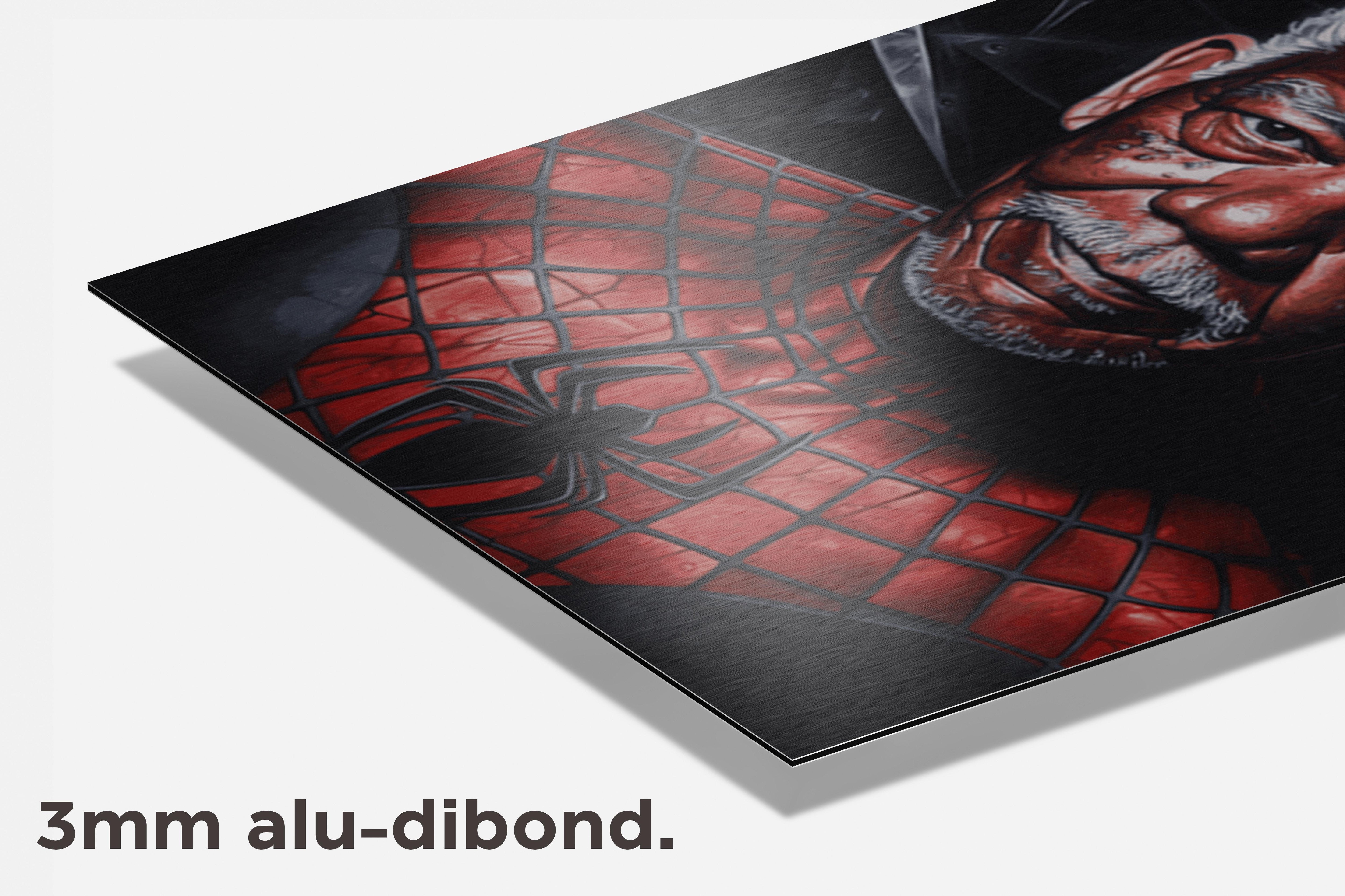 Spiderman Morgan Freeman dibond detail