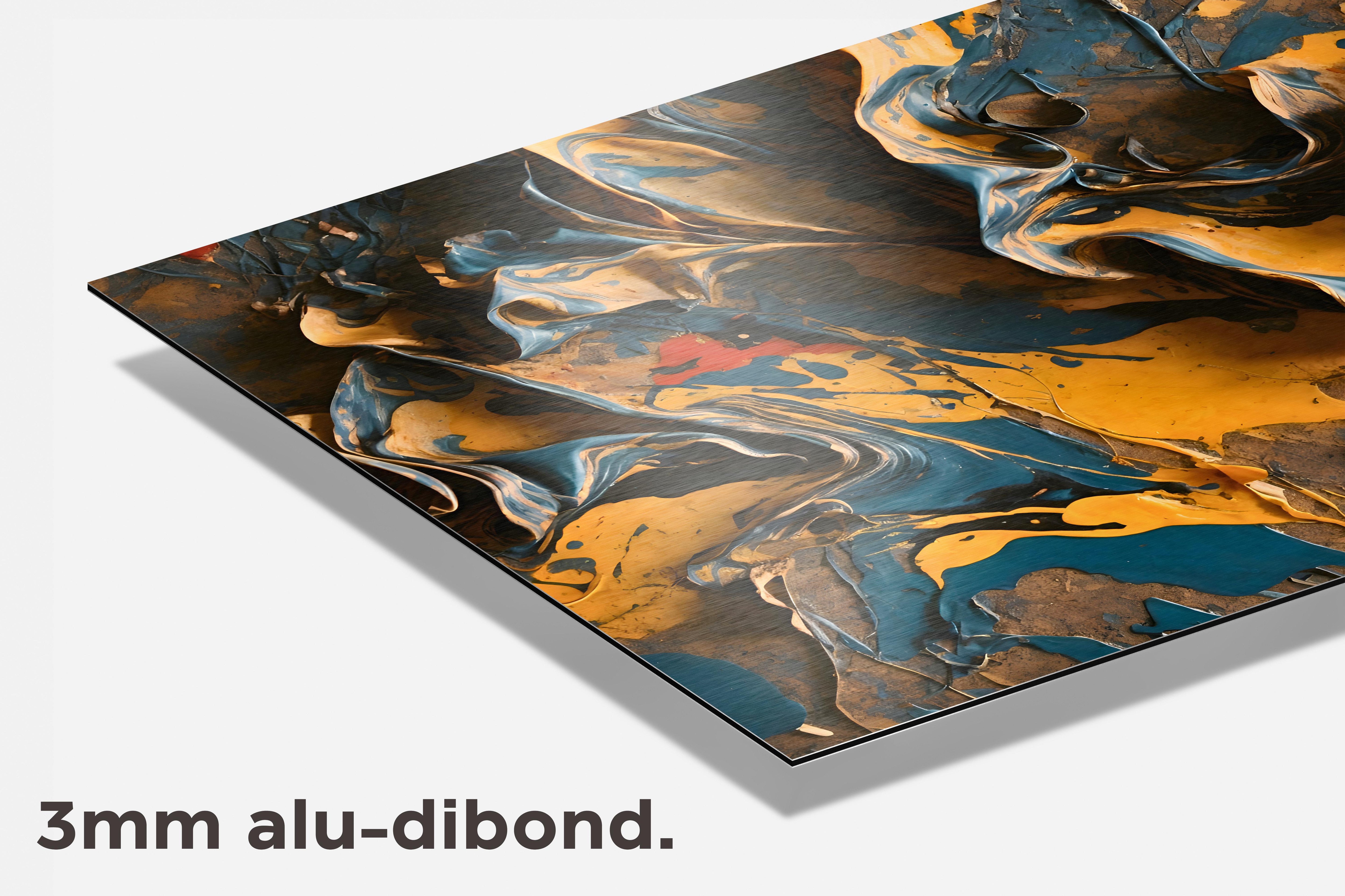 Verf Blauw Geel dibond detail