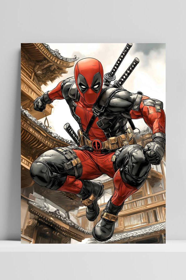 Deadpool op 3mm aluminium dibond