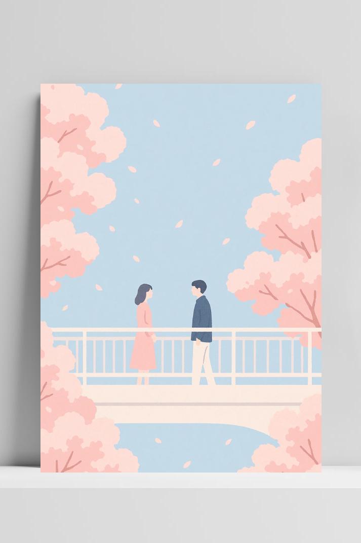 Couple Cherryblossom Love Romance Spring Pastel im Interieur