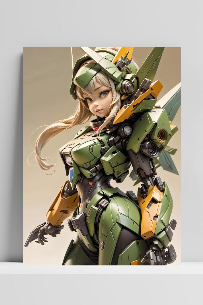 Gundam Meisje op 3mm aluminium dibond