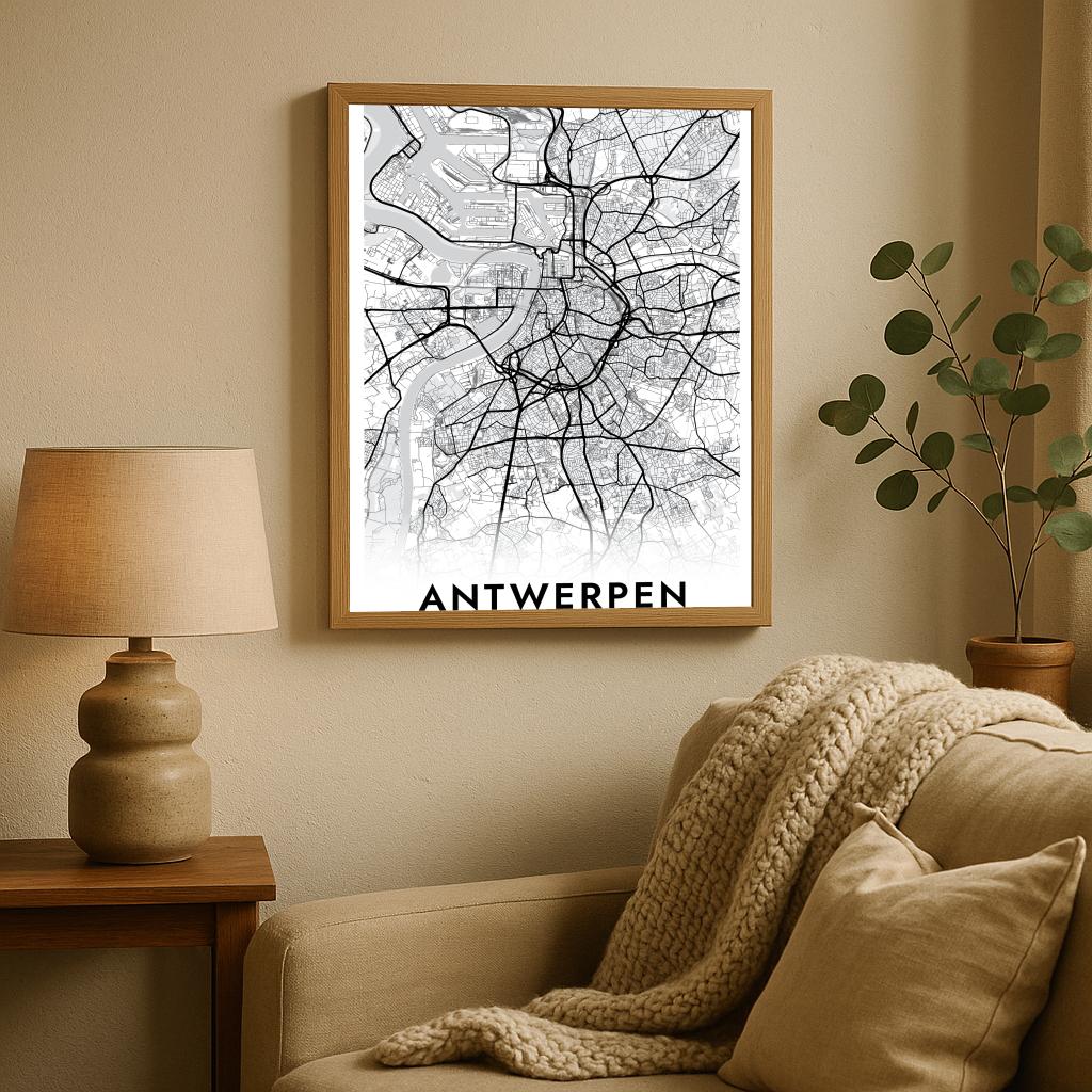 Antwerpen Wit poster sfeerbeeld 2