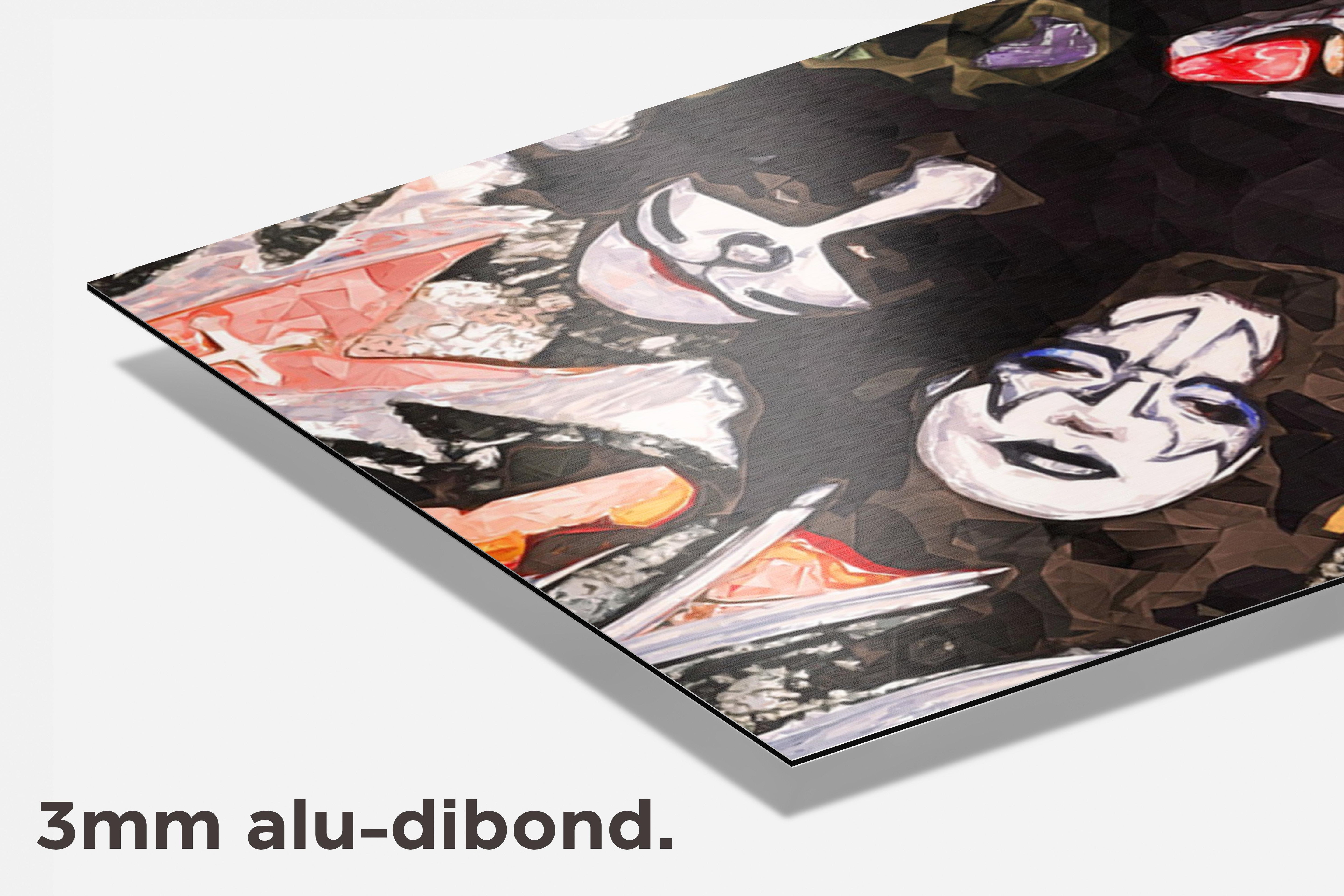 Kiss Poster Goud dibond detail