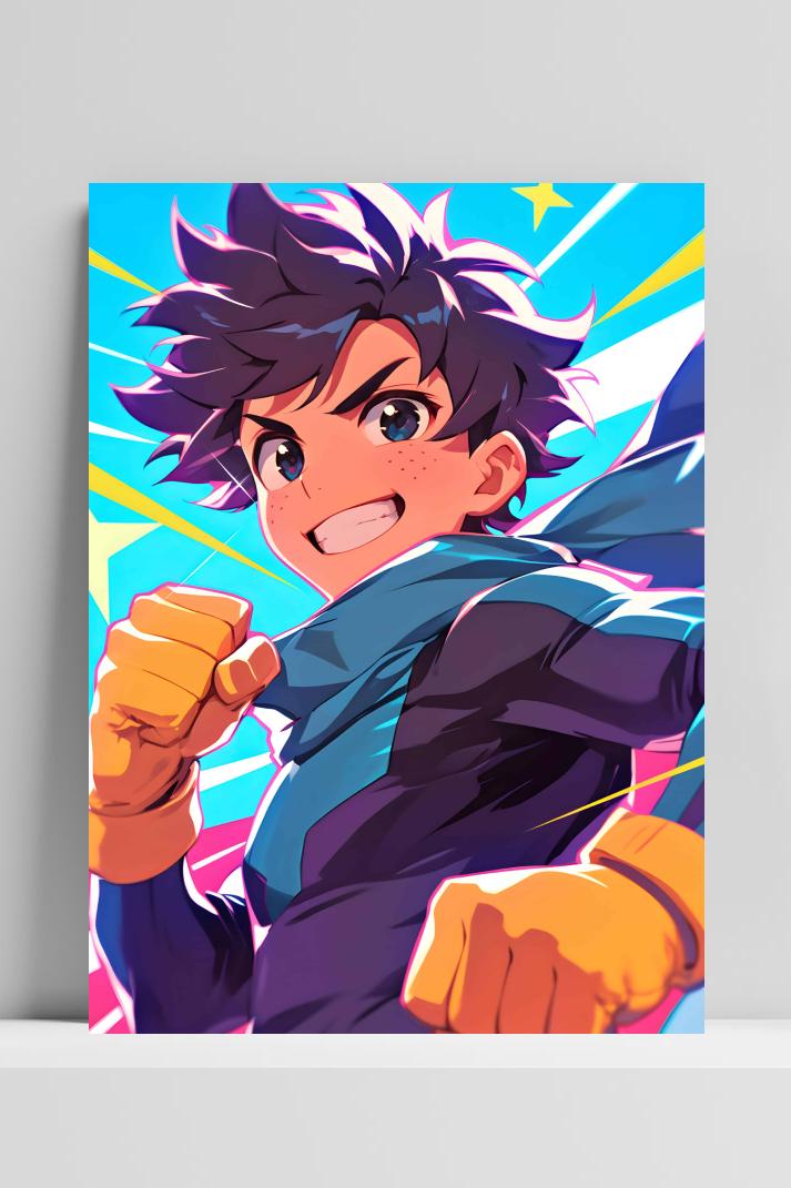 Anime Kindheld op 3mm aluminium dibond