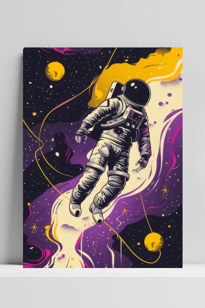 Astronaut op 3mm aluminium dibond