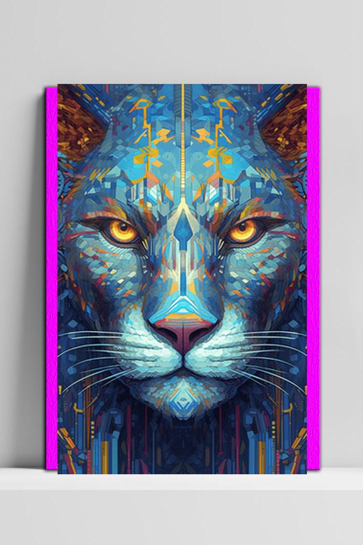 Digitale Panter Poster op 3mm aluminium dibond