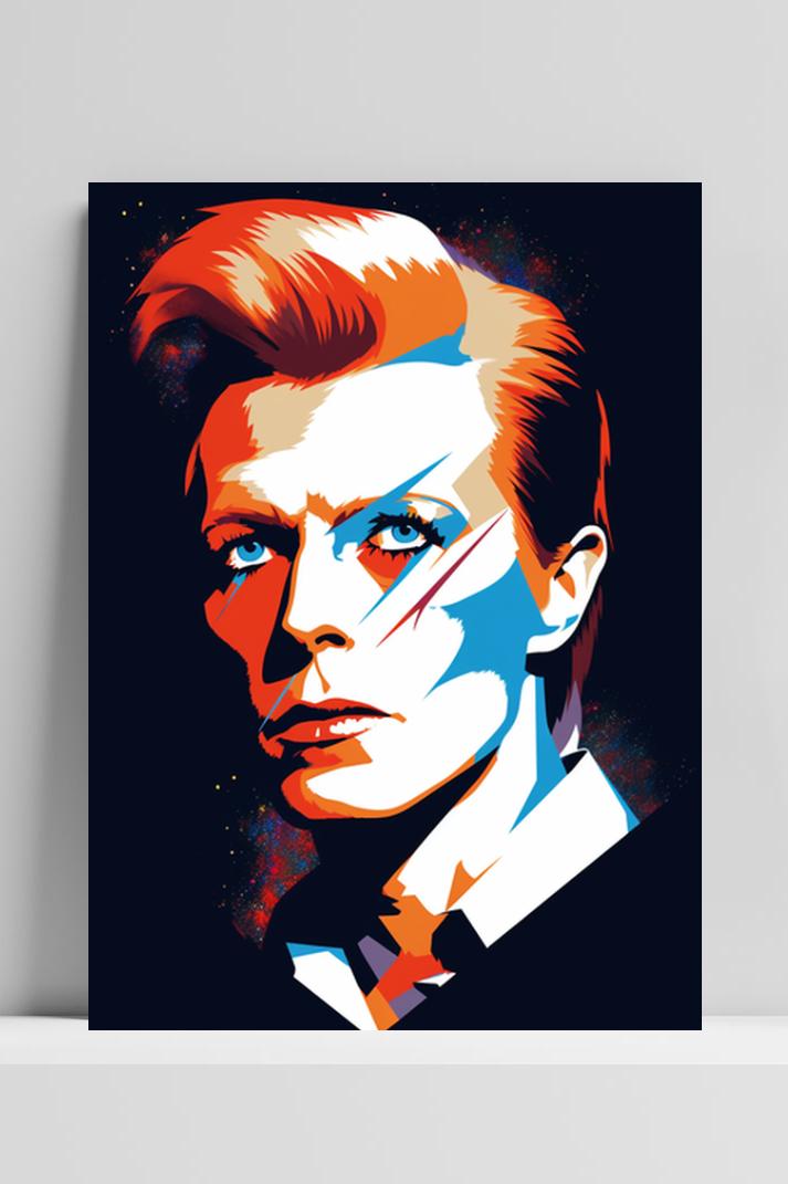 David Bowie Poster op 3mm aluminium dibond